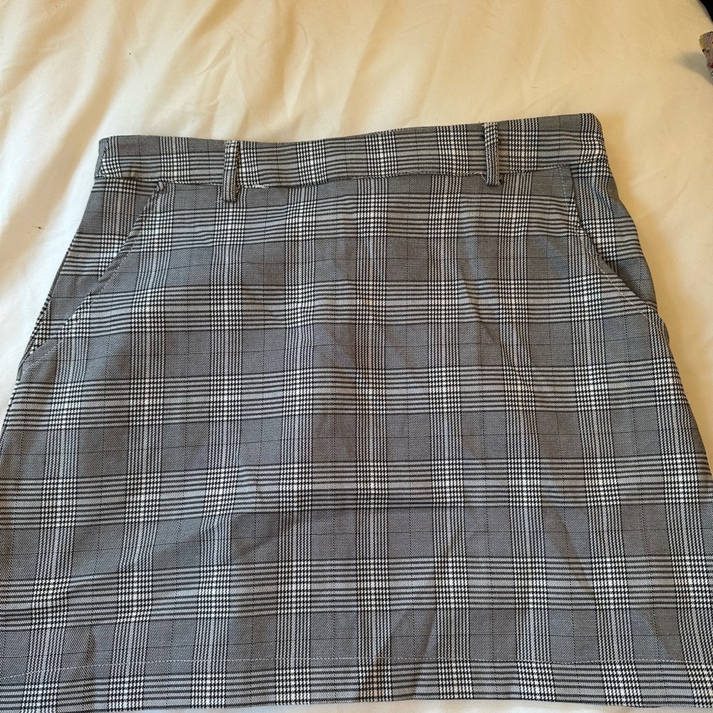 Wild Honey Gray and White Pencil Mini Skirt